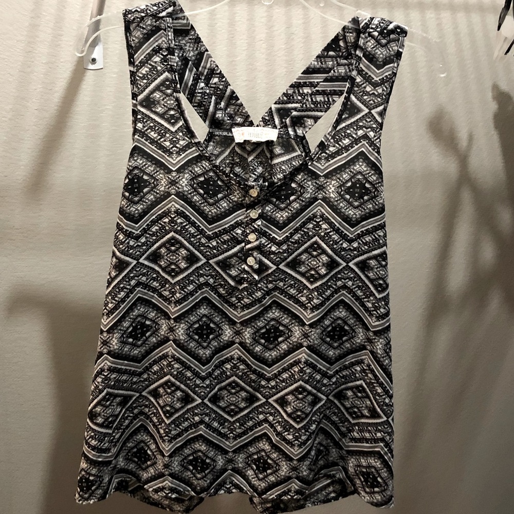 Black & White Print Dress Tank Top